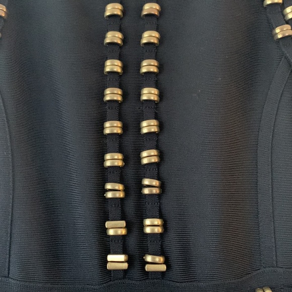 Bandage Midi Dress with Gold Detail - Picture 6 of 11